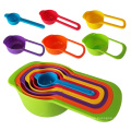 Amazon Hot Sale Colorful Plastic Measuring Cups Spoons Handle Set 6 Baking Tools